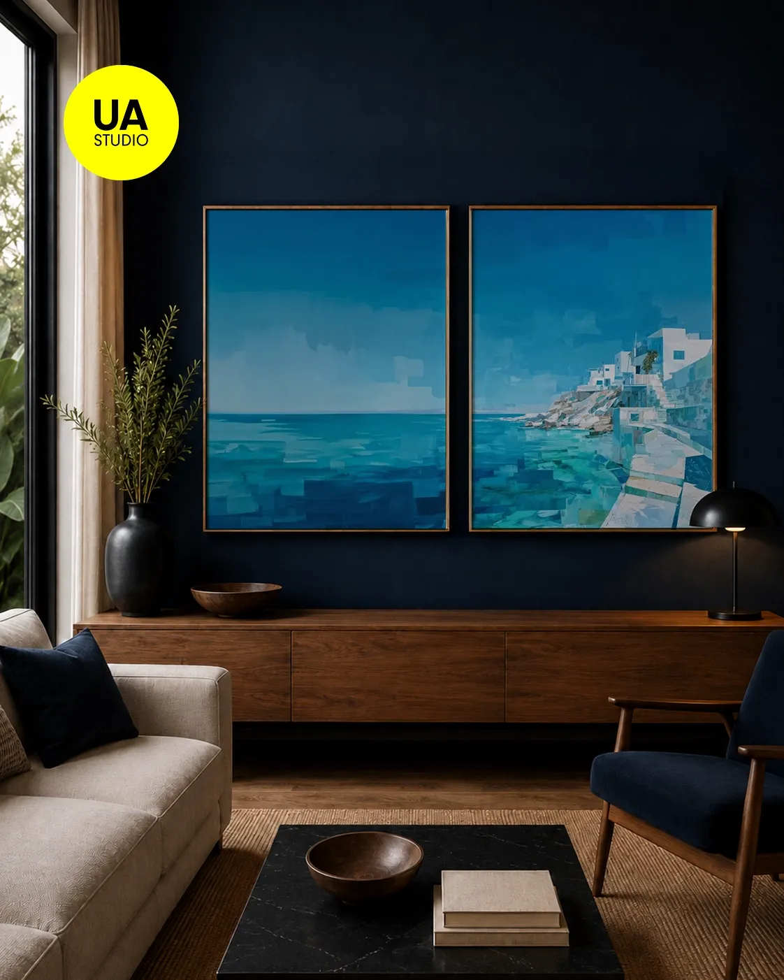 KIT 2 QUADROS DECORATIVOS - COSTA GREGA